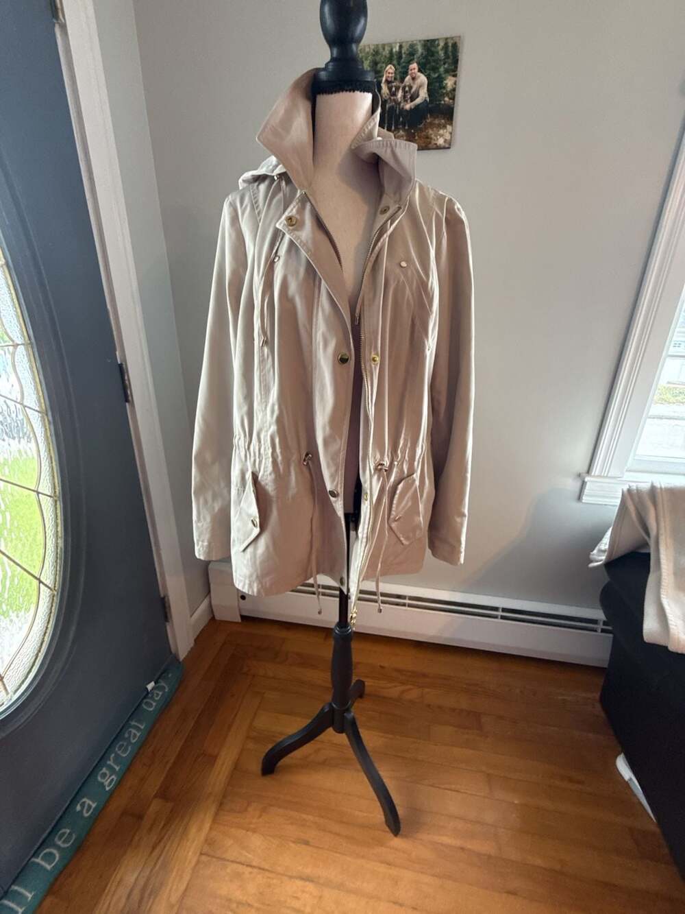Charter Club Women's Water Resistant Hooded Utility Jacket Size Large